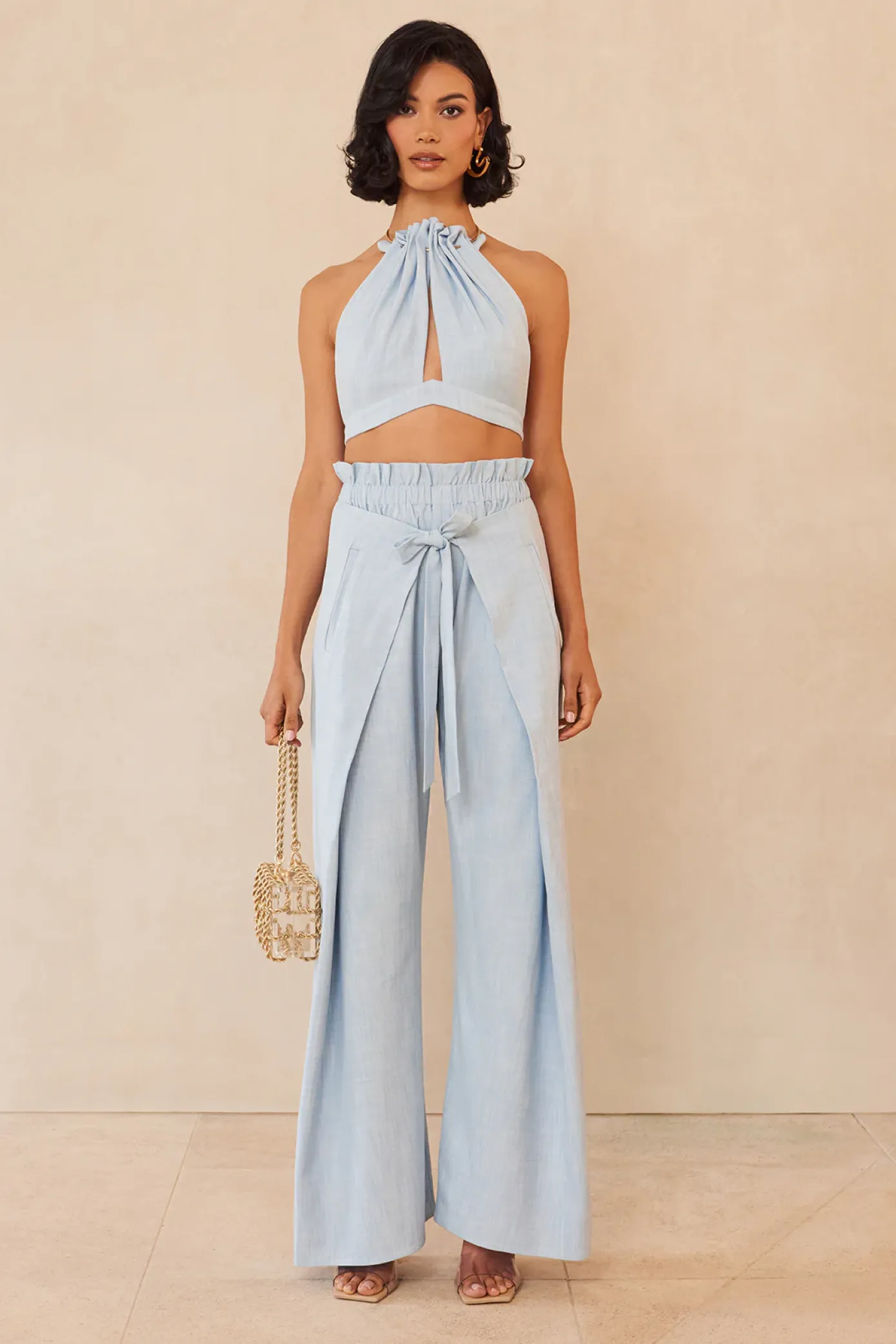Cult Gaia Sets|Tops>ANAHITA TOP - Ice Blue