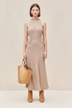 Cult Gaia Knits|Dresses>ANDREAS KNIT DRESS - Canyon Tan