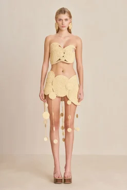 Cult Gaia Bottoms>ANYA SKIRT - Natural