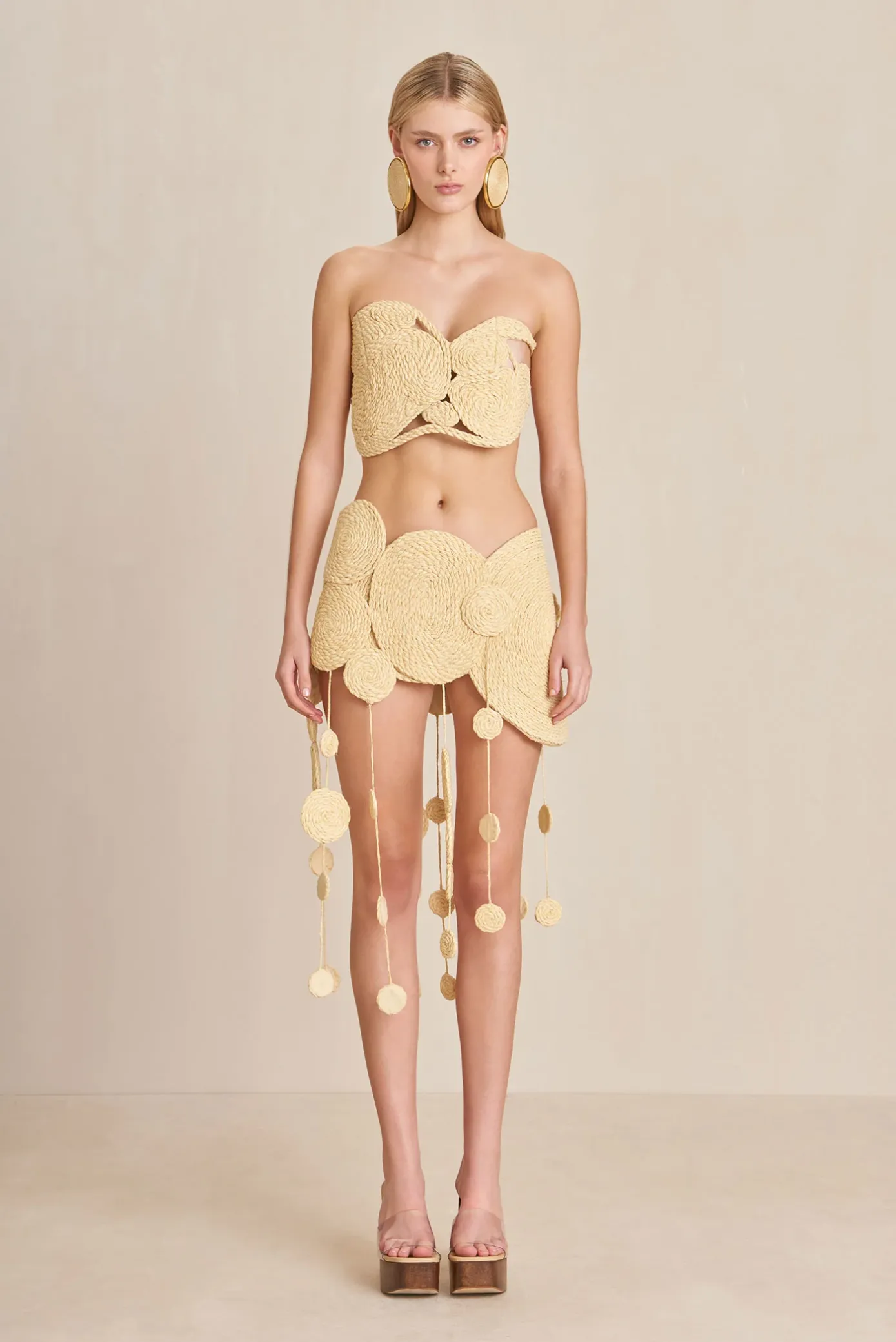 Cult Gaia Bottoms>ANYA SKIRT - Natural