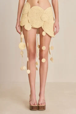 Cult Gaia Bottoms>ANYA SKIRT - Natural