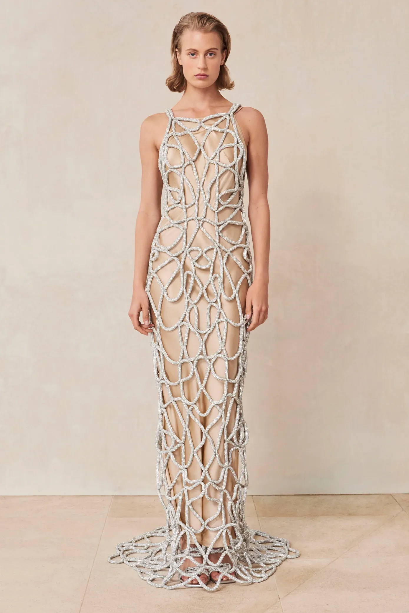 Cult Gaia Gowns>ARYA RHINESTONE GOWN - Clear