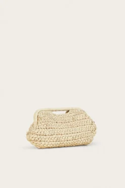 Cult Gaia Clutches>AURORA LARGE CLUTCH - Natural