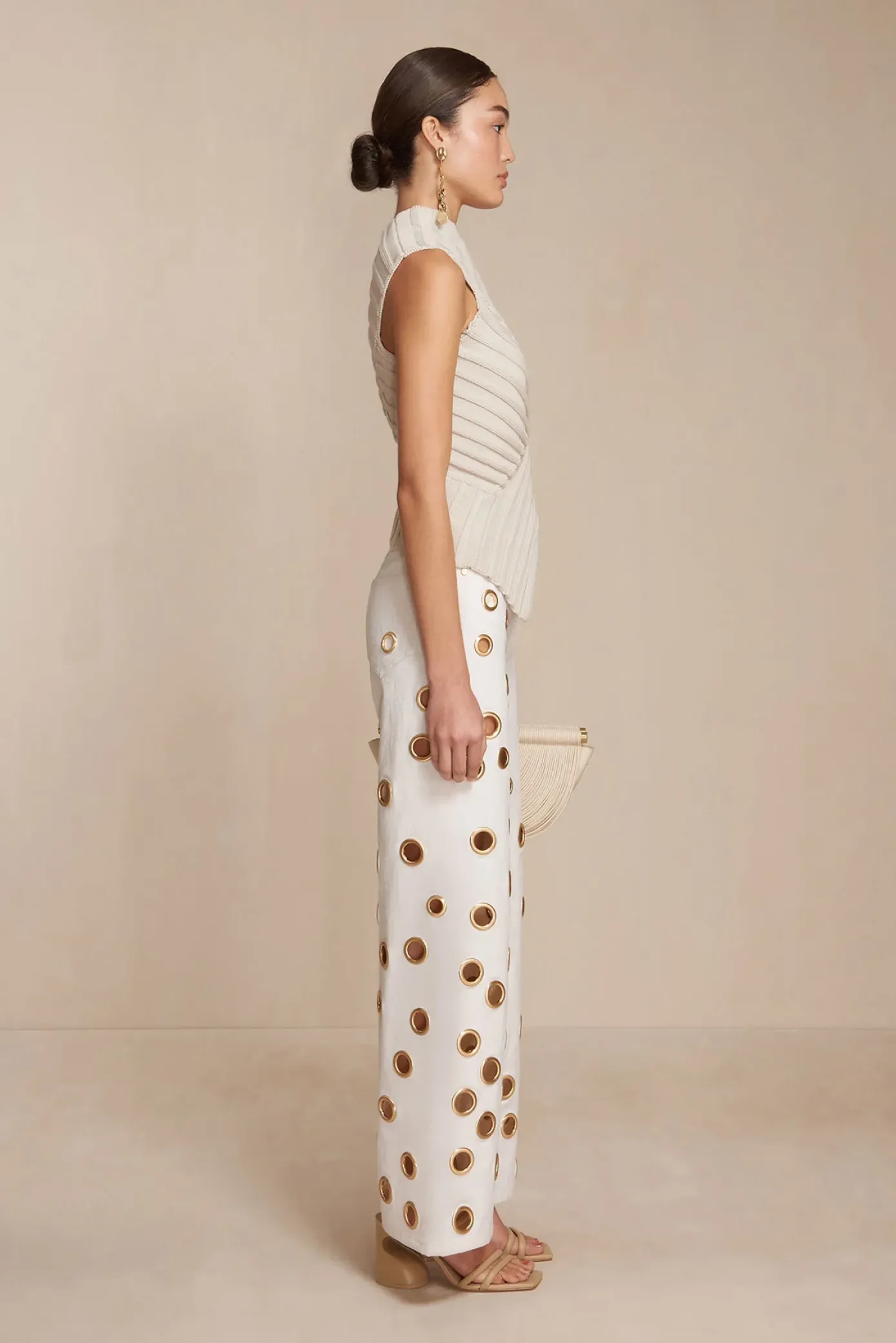 Cult Gaia Tops|Knits>DEL KNIT TOP - Mushroom
