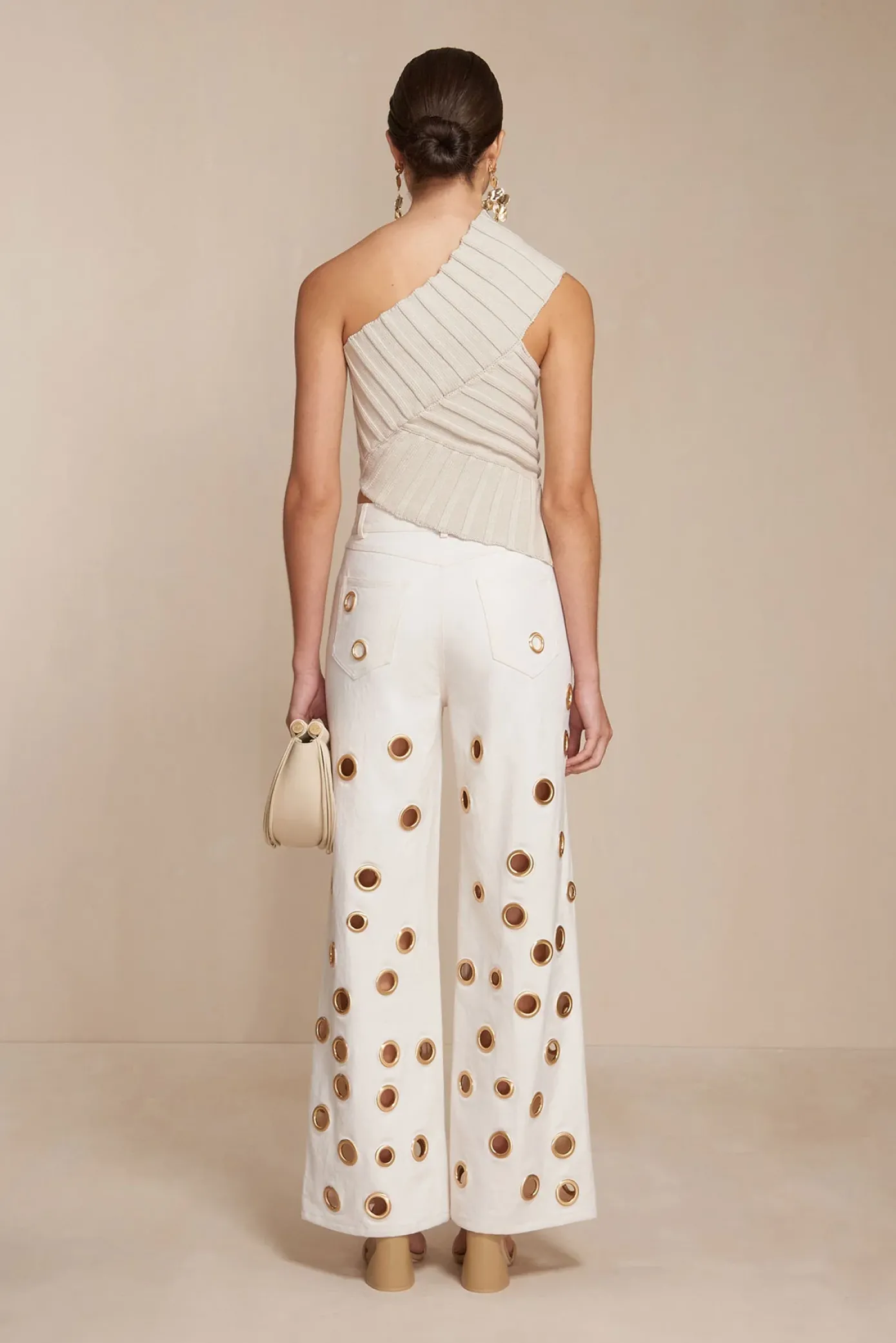 Cult Gaia Tops|Knits>DEL KNIT TOP - Mushroom