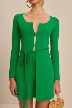 Cult Gaia Sets|Knits>DENISSE KNIT SKIRT - Malachite