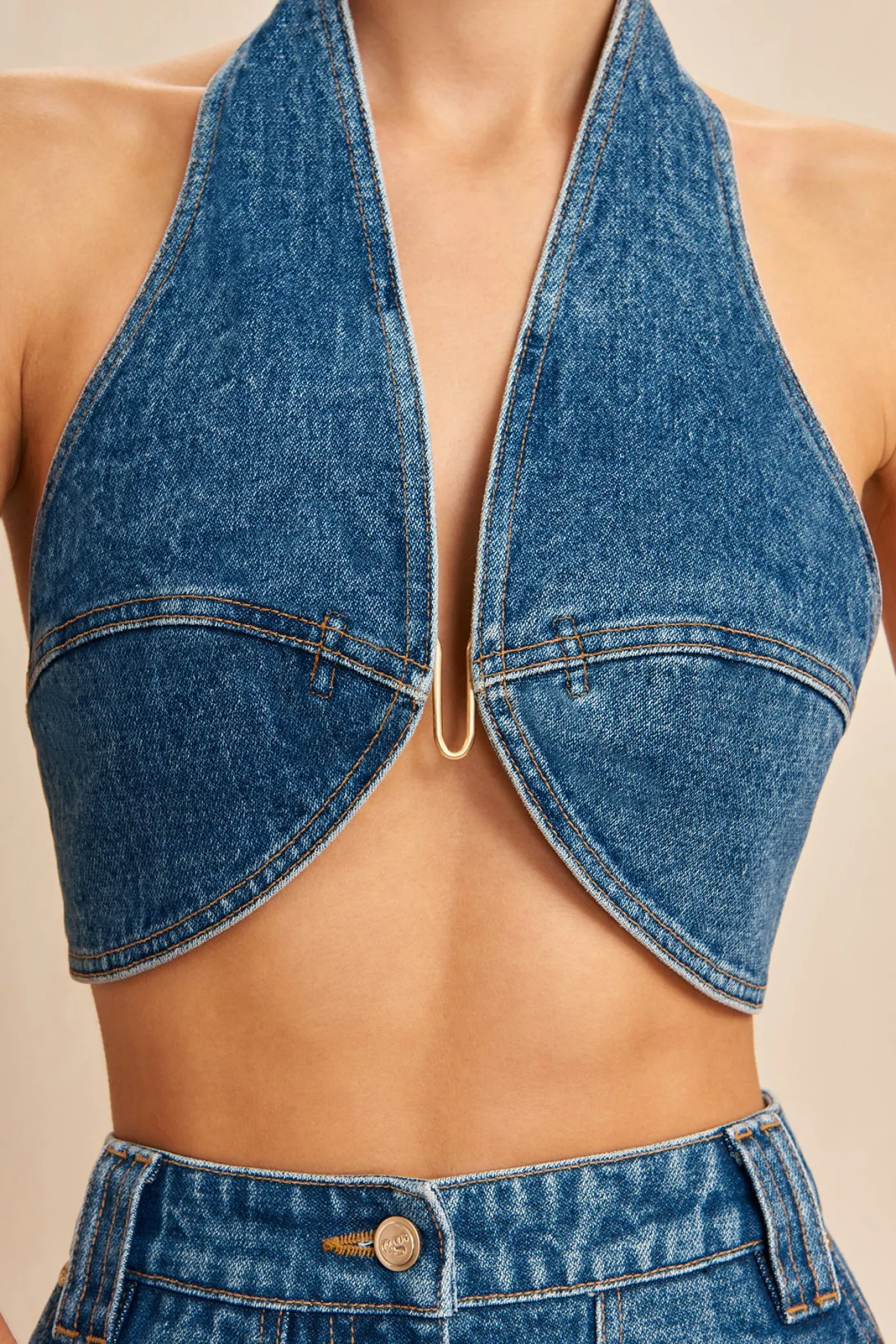 Cult Gaia Tops>DIEM TOP - Indigo