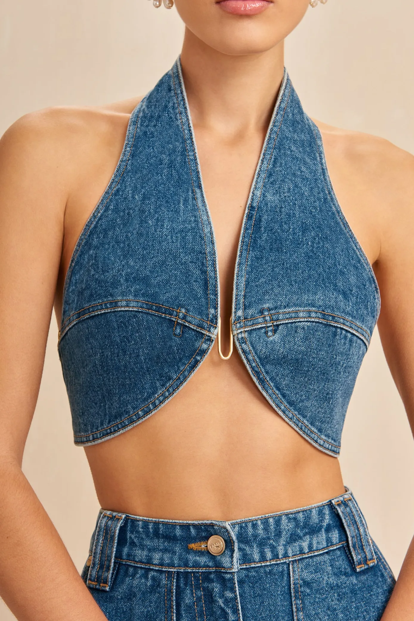Cult Gaia Tops>DIEM TOP - Indigo