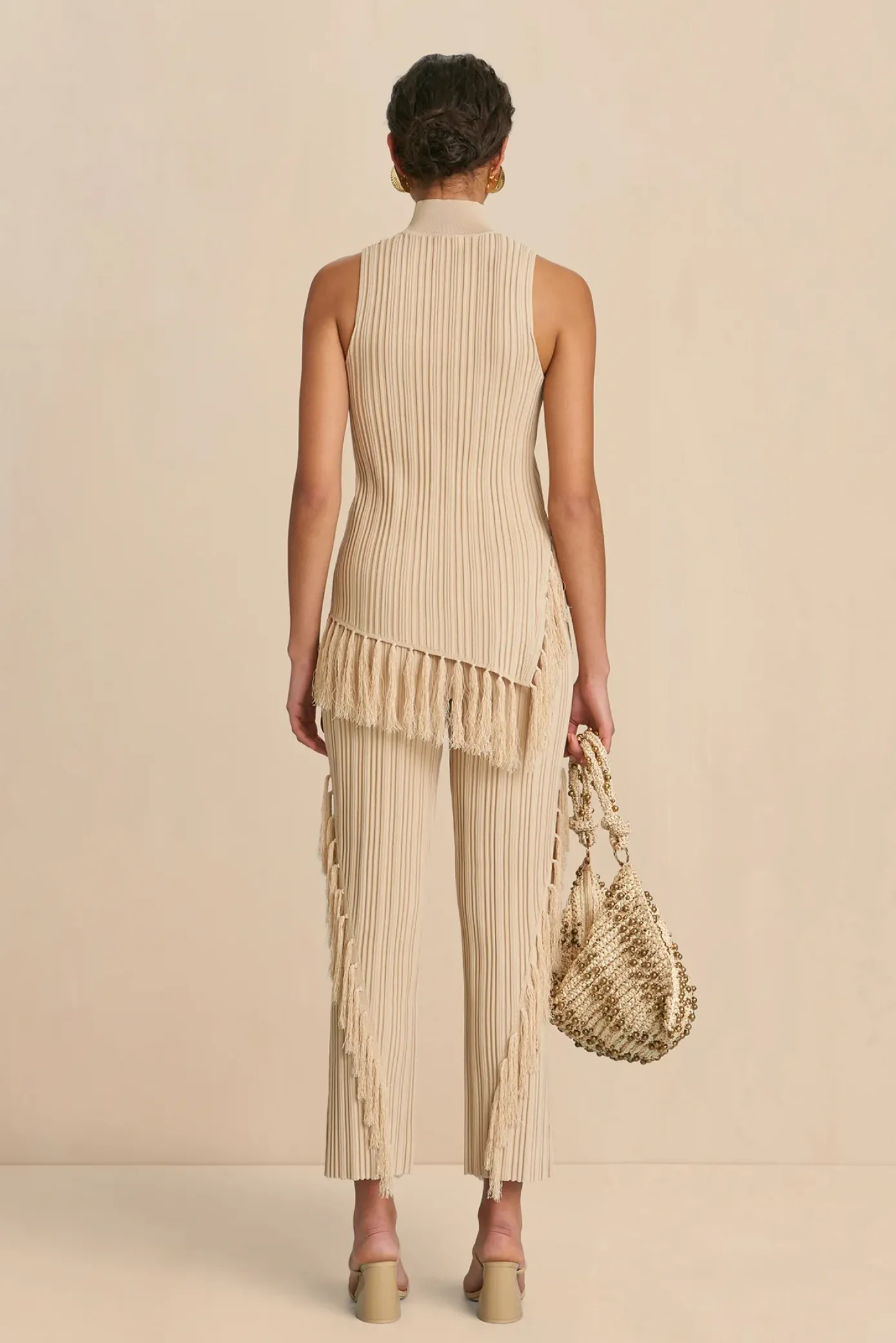 Cult Gaia Sets|Tops>DOJA KNIT TOP - Ecru