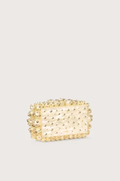 Cult Gaia Clutches>EOS CLUTCH - STUDDED IVORY Ivory / Shiny Brass