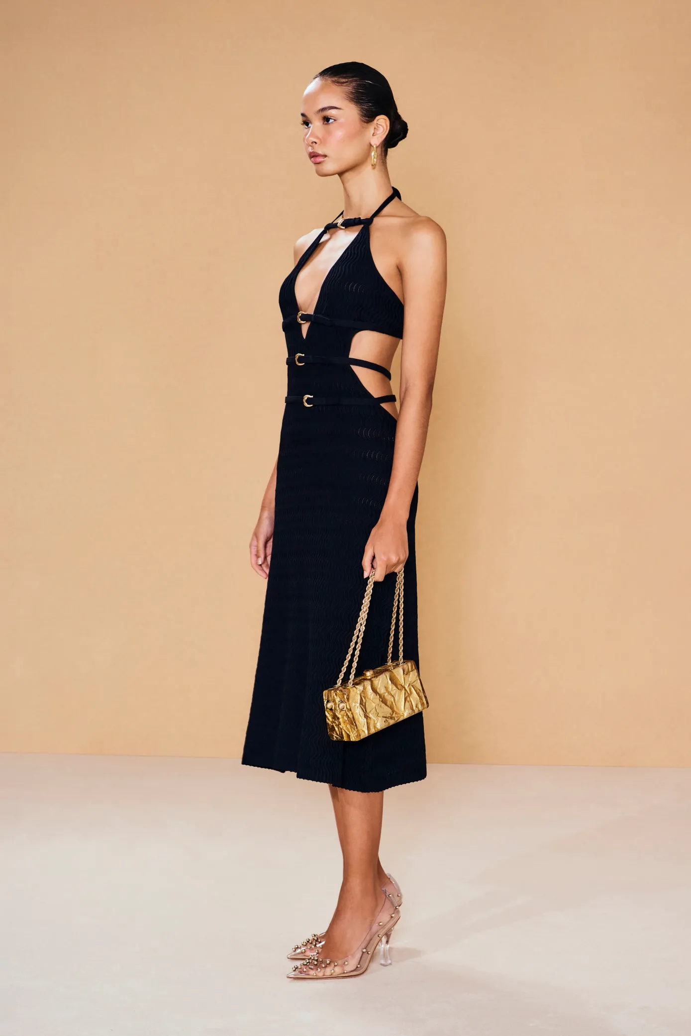Cult Gaia Knits>EVALEIGH KNIT DRESS - Black