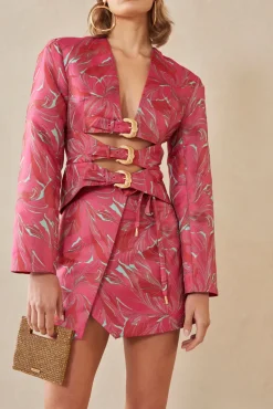 Cult Gaia Sets|Tops>GABBY BLAZER - Chantarelle Pink