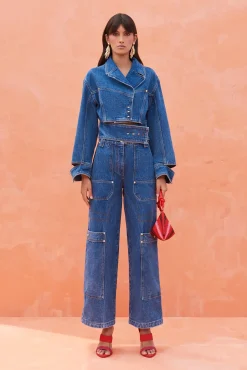 Cult Gaia Outerwear>GEORGIA JACKET - Indigo