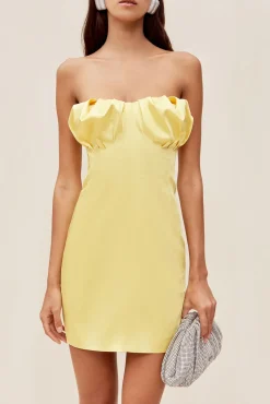 Cult Gaia Dresses>GIANA DRESS - Lemon Sorbet