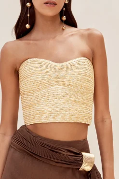 Cult Gaia Tops>JACIRA TOP - RAFFIA Natural