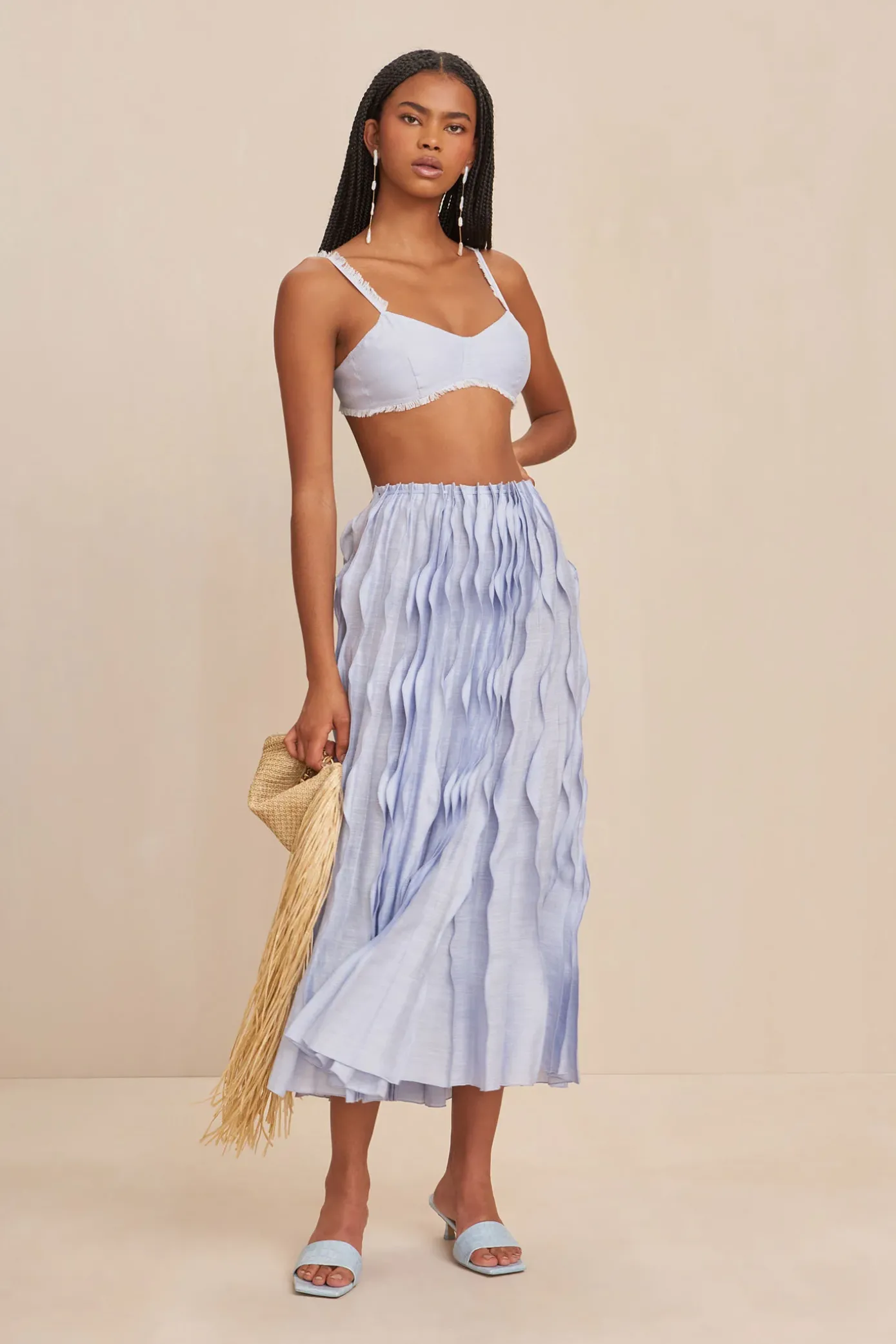 Cult Gaia Sets|Bottoms>JAYLIN SKIRT - Marine