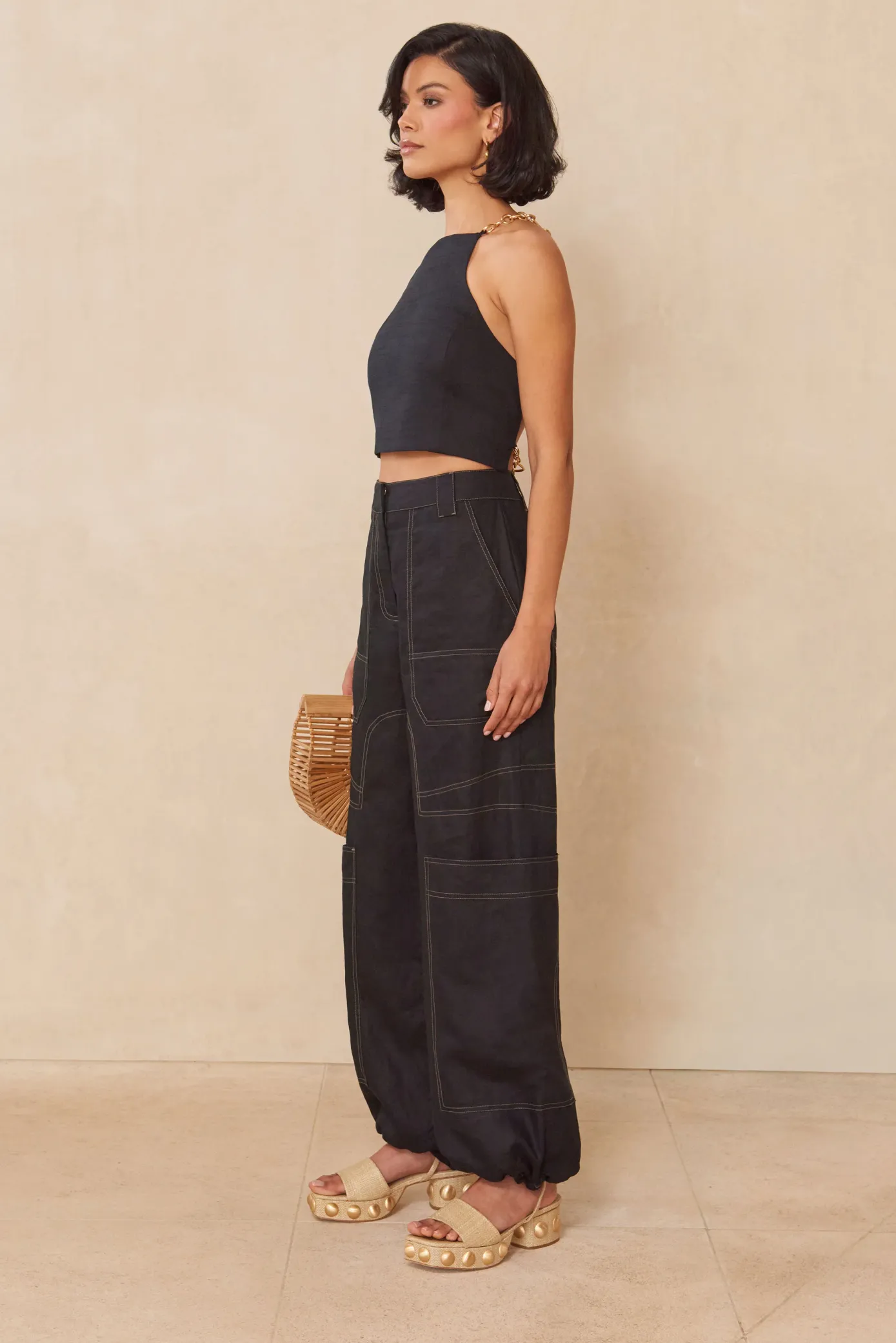 Cult Gaia Sets|Tops>JOEY TOP - Black