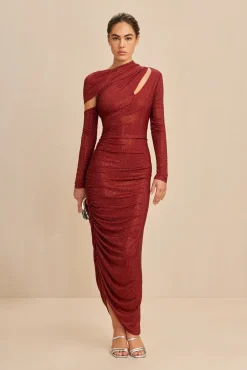 Cult Gaia Gowns>KUMASI GOWN - Burgundy