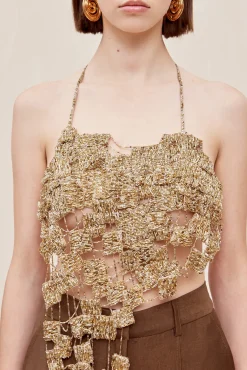 Cult Gaia Tops>MARGAUX TOP - Champagne