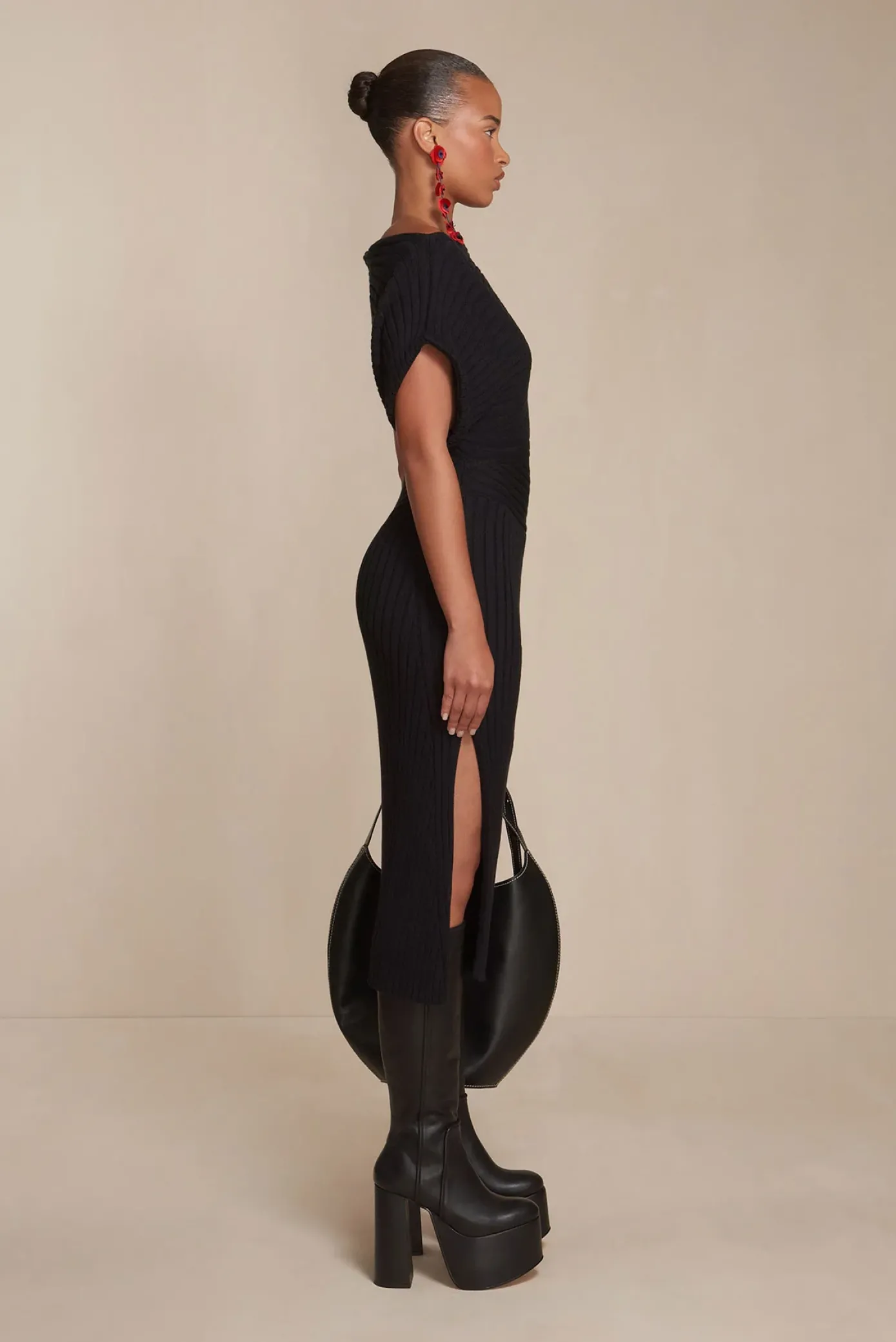 Cult Gaia Knits>NAUNET KNIT DRESS - Black