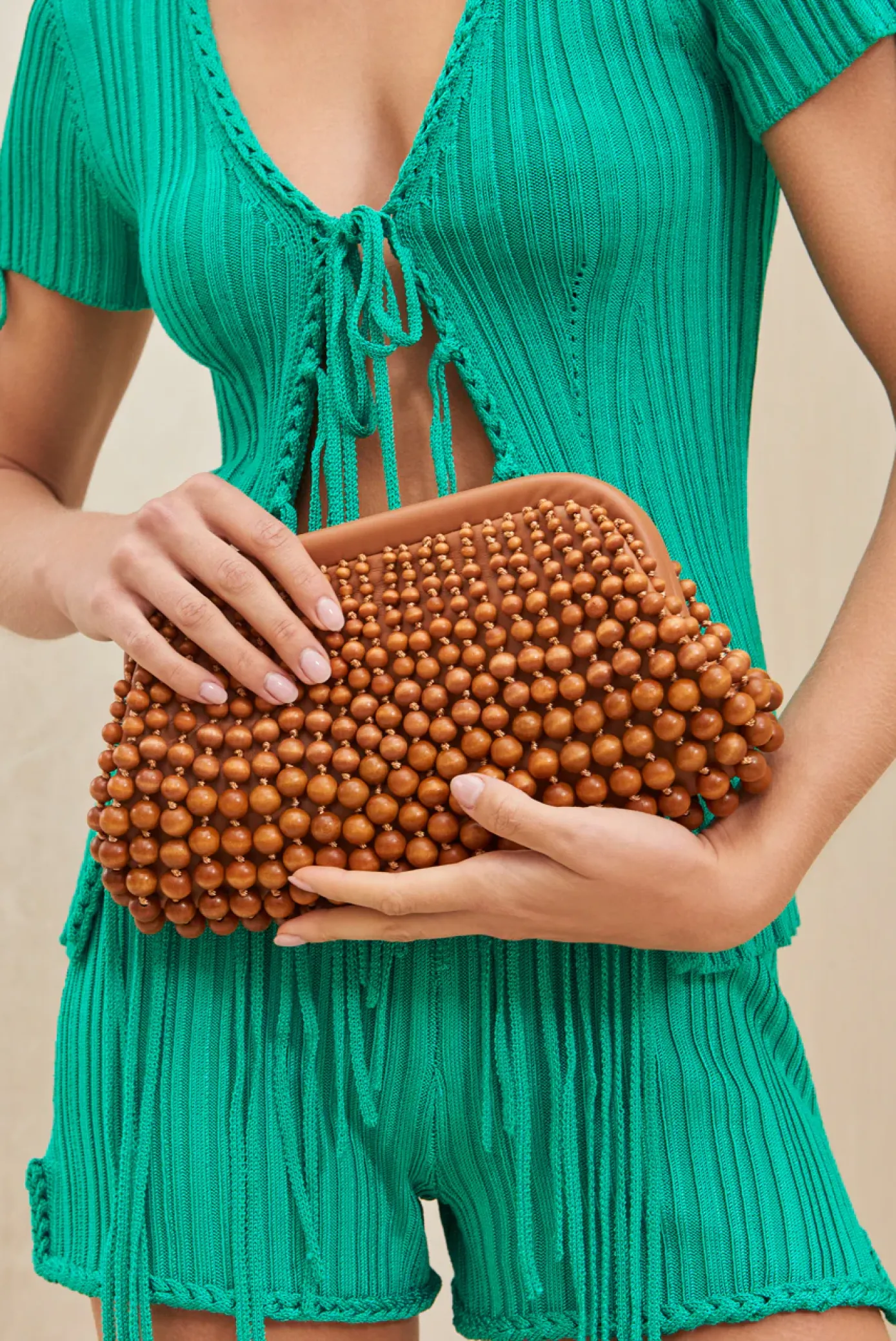 Cult Gaia Clutches>NIA CLUTCH - Chestnut