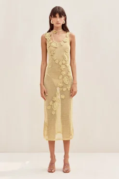 Cult Gaia Dresses>PEMMA CROCHET DRESS - Gold