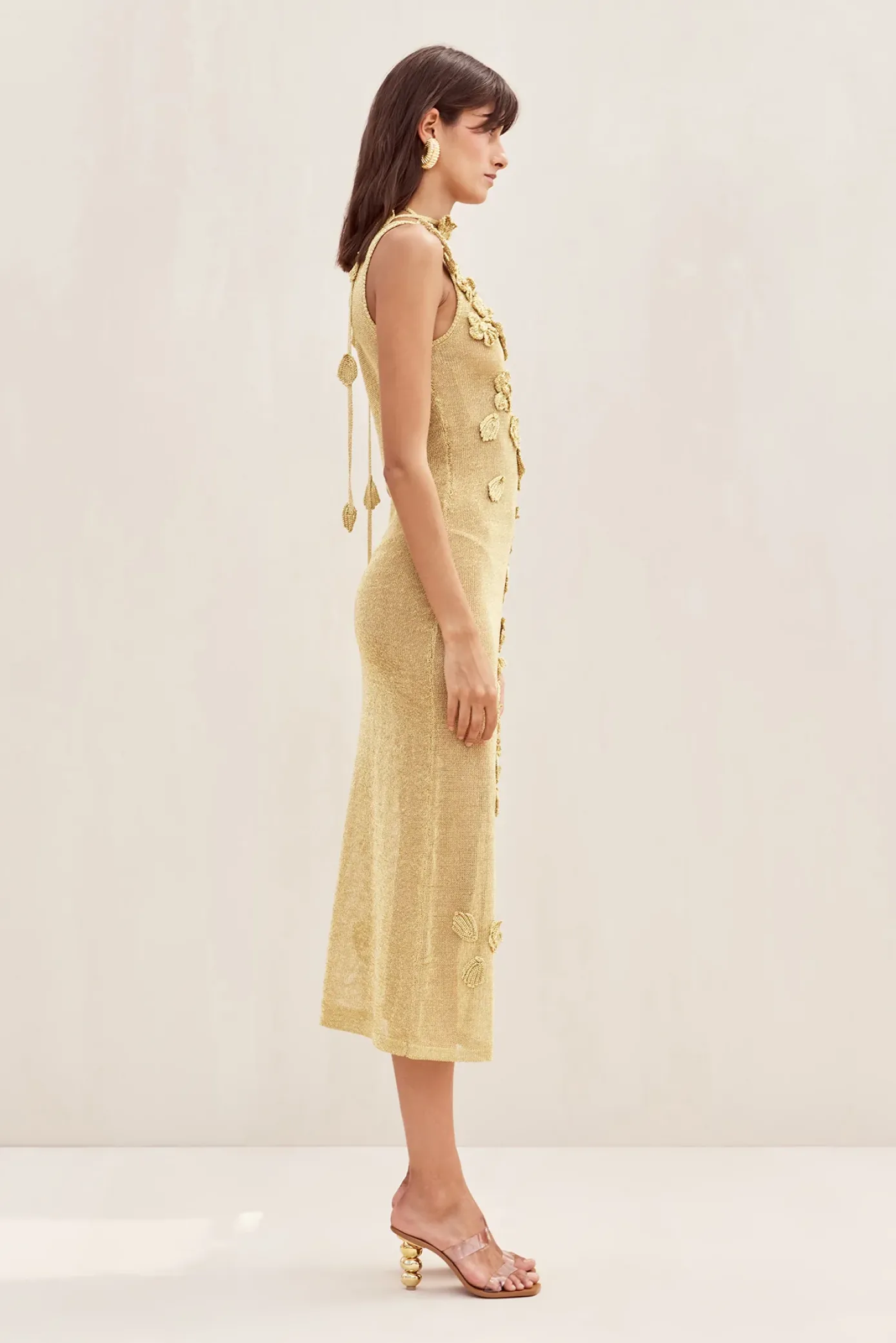 Cult Gaia Dresses>PEMMA CROCHET DRESS - Gold