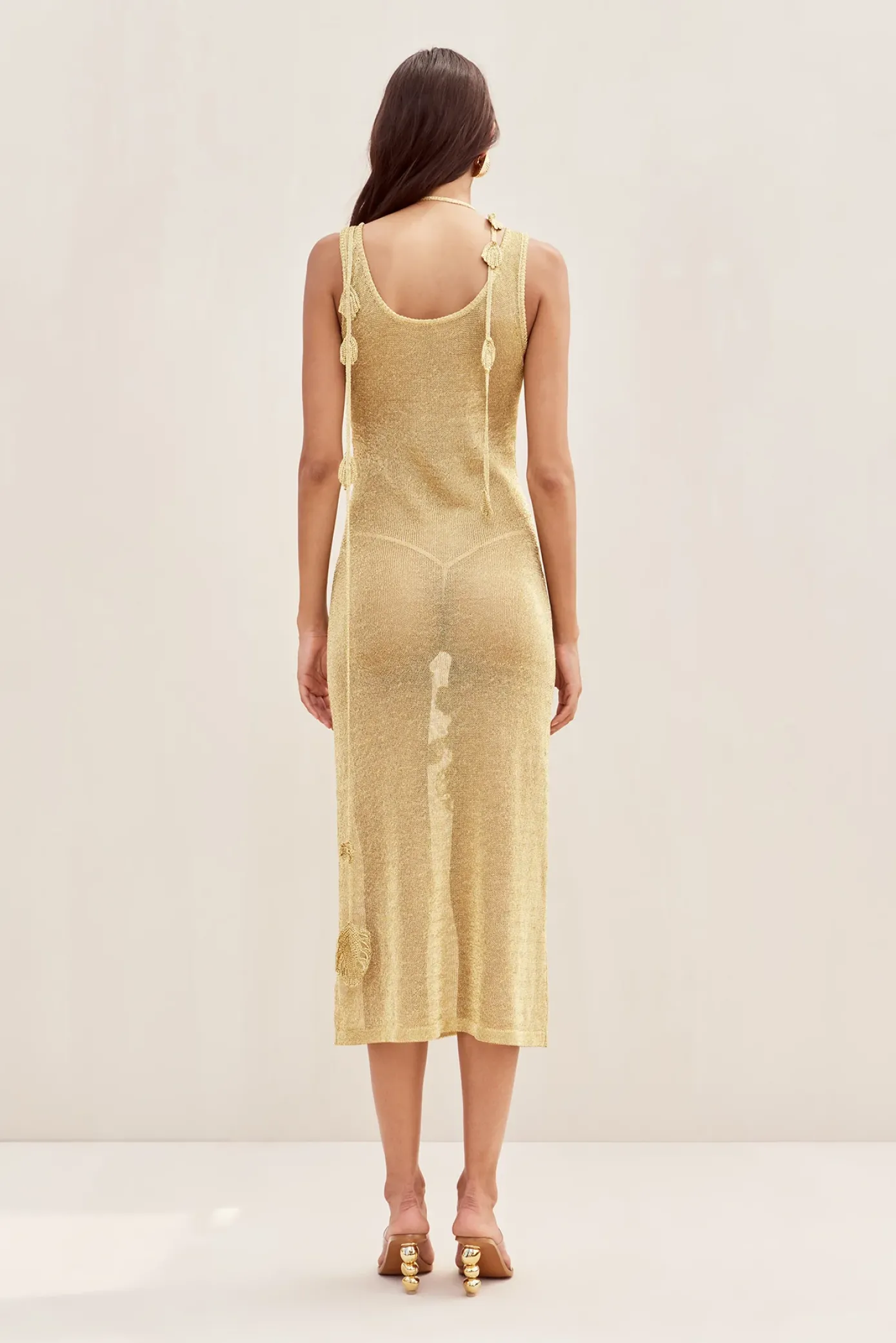 Cult Gaia Dresses>PEMMA CROCHET DRESS - Gold