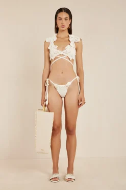 Cult Gaia Bikinis>REINA CROCHET BIKINI BOTTOM - Off White