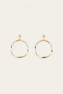 Cult Gaia Earrings|Jewelry>SERENA EARRING - Brushed Brass