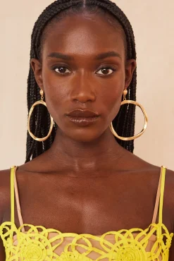Cult Gaia Earrings|Jewelry>SERENA EARRING - Brushed Brass