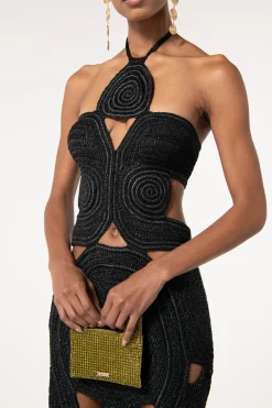 Cult Gaia Knits>SHENAZ CROCHET DRESS - Black