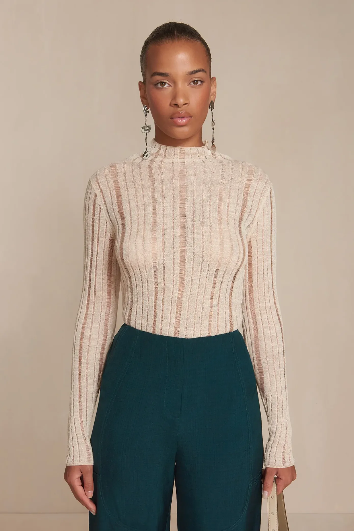 Cult Gaia Tops|Knits>SKIVY KNIT TOP - Mushroom
