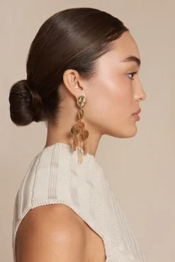 Cult Gaia Earrings|Jewelry>SLOANE EARRING - Shiny Brass