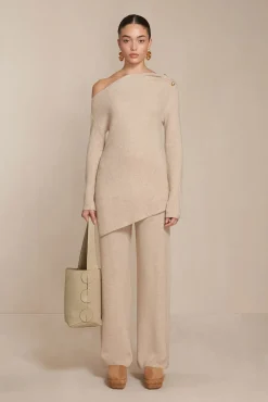 Cult Gaia Sets|Bottoms>SUDI KNIT PANT - Tawn
