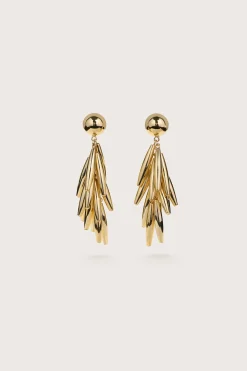 Cult Gaia Earrings|Jewelry>SUNELLA EARRING - Shiny Brass