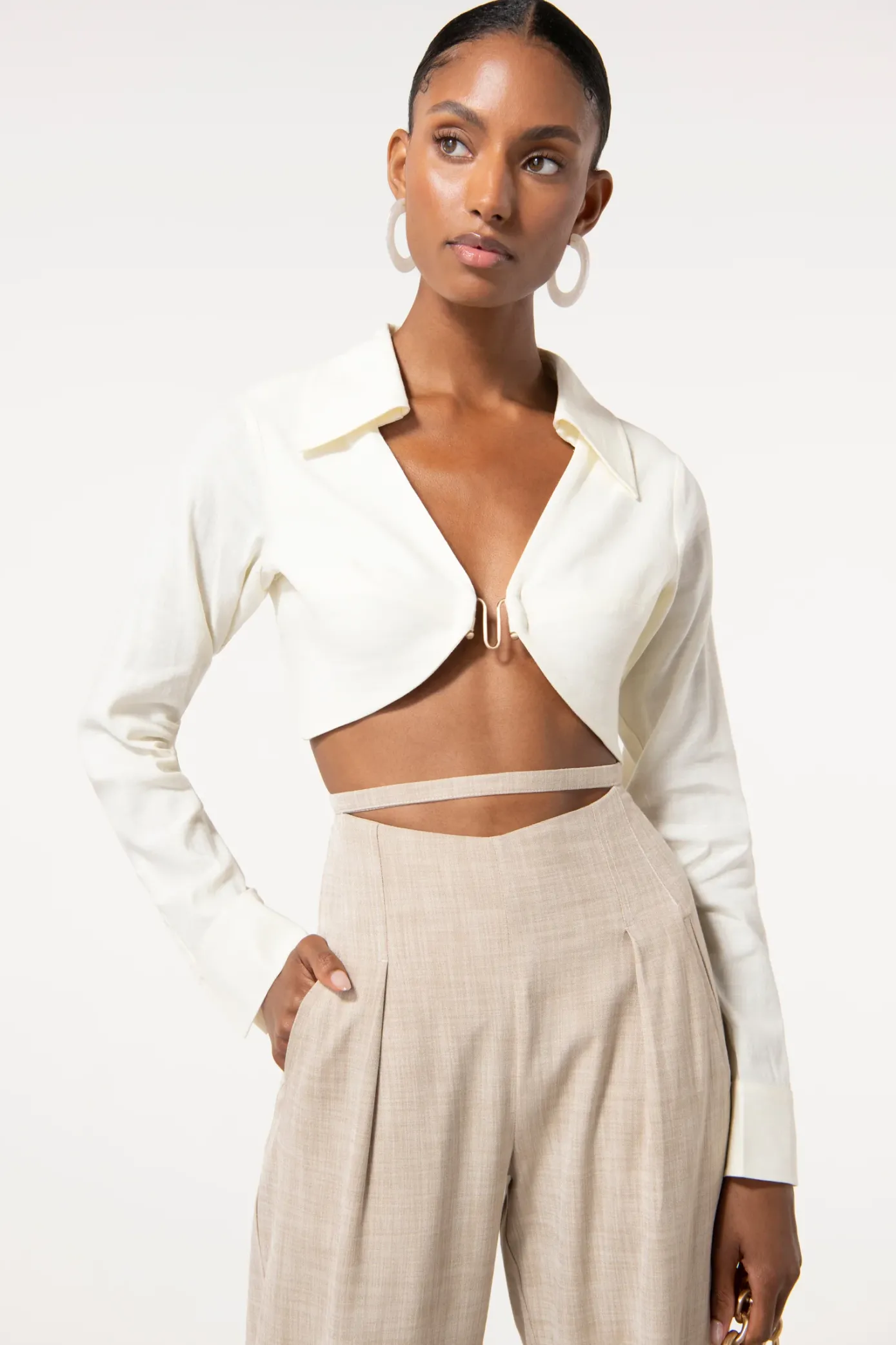 Cult Gaia Bottoms>TASHA PANT - Ecru
