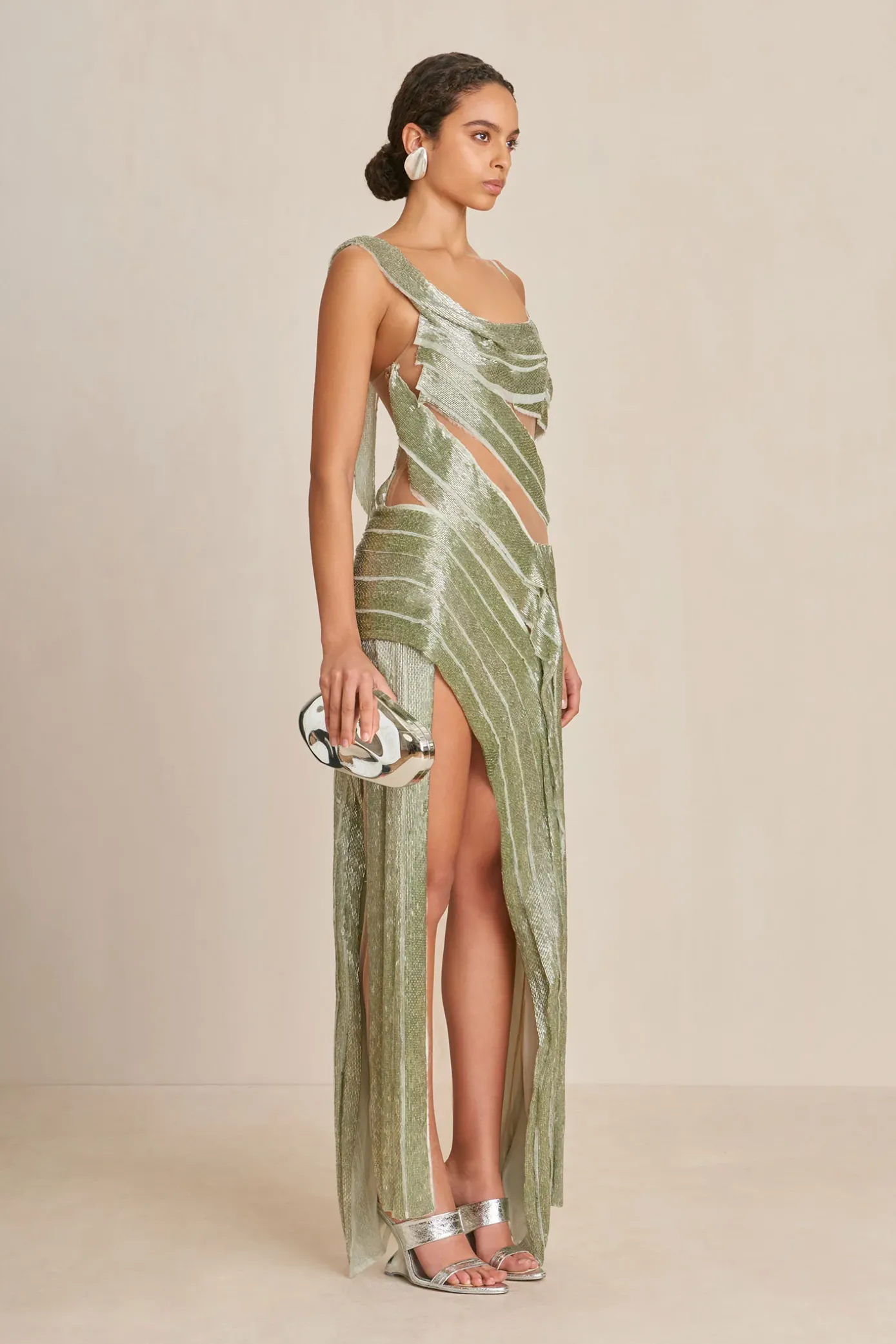 Cult Gaia Gowns|Dresses>WHITNEY GOWN - Light Honeydew