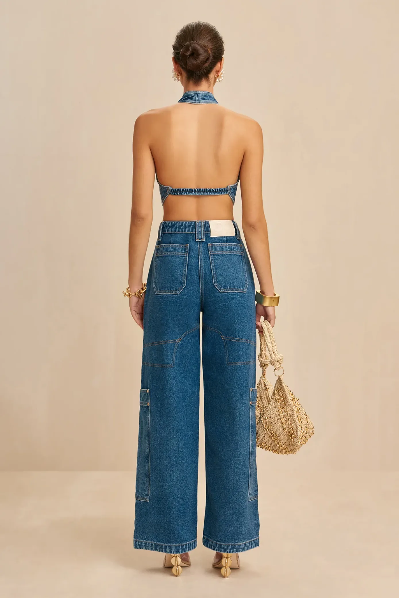 Cult Gaia Bottoms>WYNN PANT - Indigo