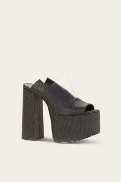 Cult Gaia Evening|Platforms>ZIGGY PLATFORM - Black Raffia