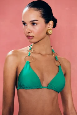 Cult Gaia Bikinis>ZOEY BIKINI TOP - Erba